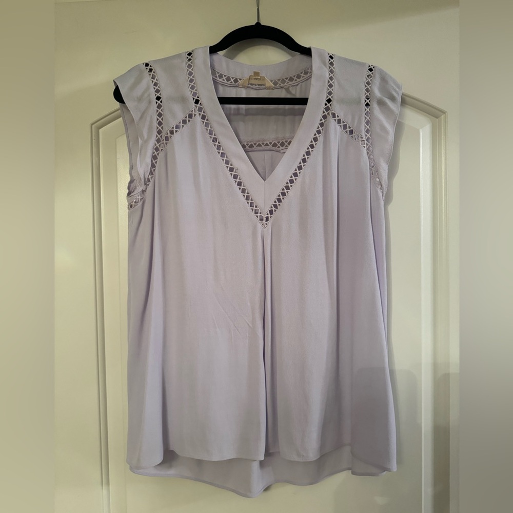 Rebecca Taylor Lavender V-Neck Shell Top | Sz 8